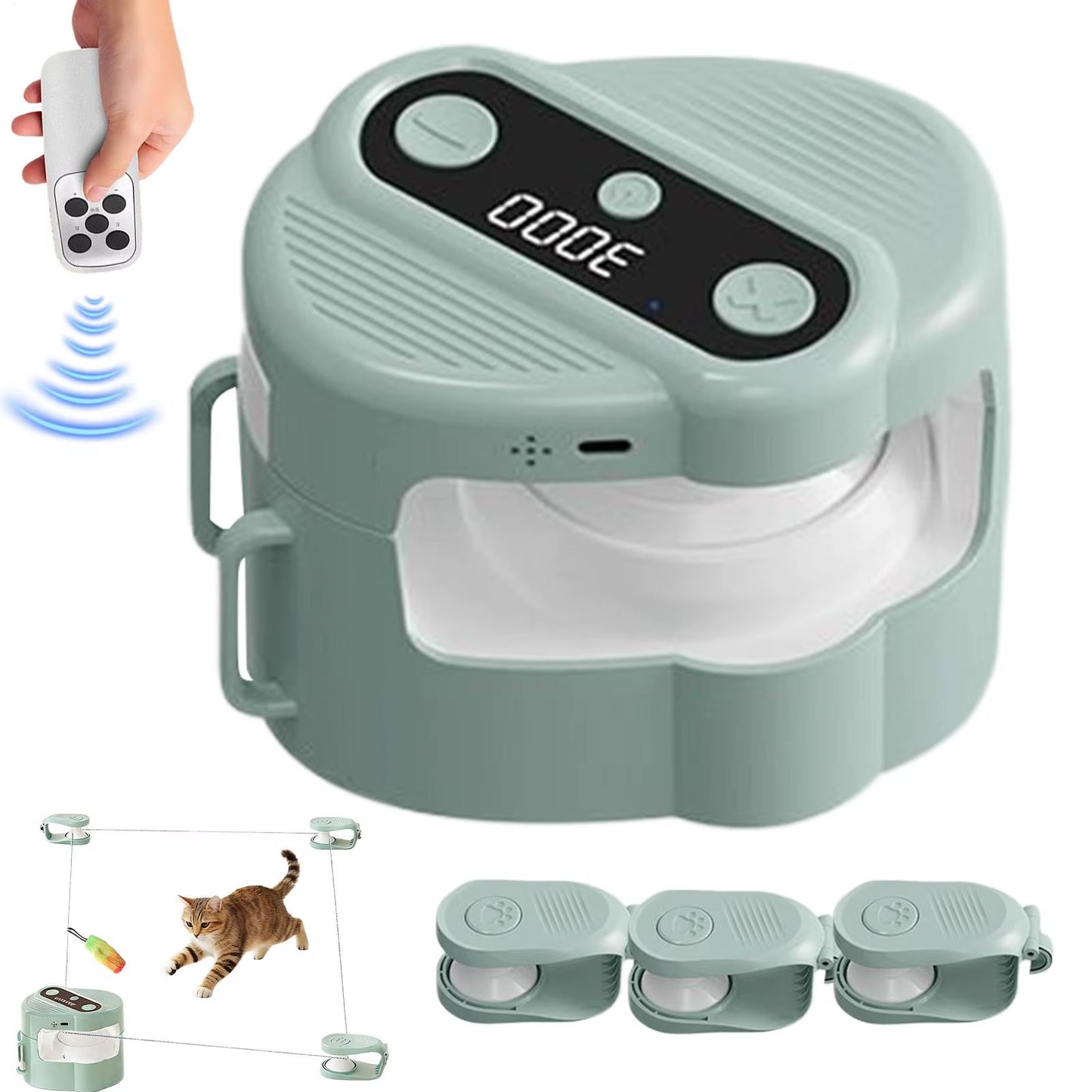 Automatic Cat Treadmill with Remote Control Speed Adjustable Electric Interactive Cat Toy Moving Cat Thrilling Chasing Toys