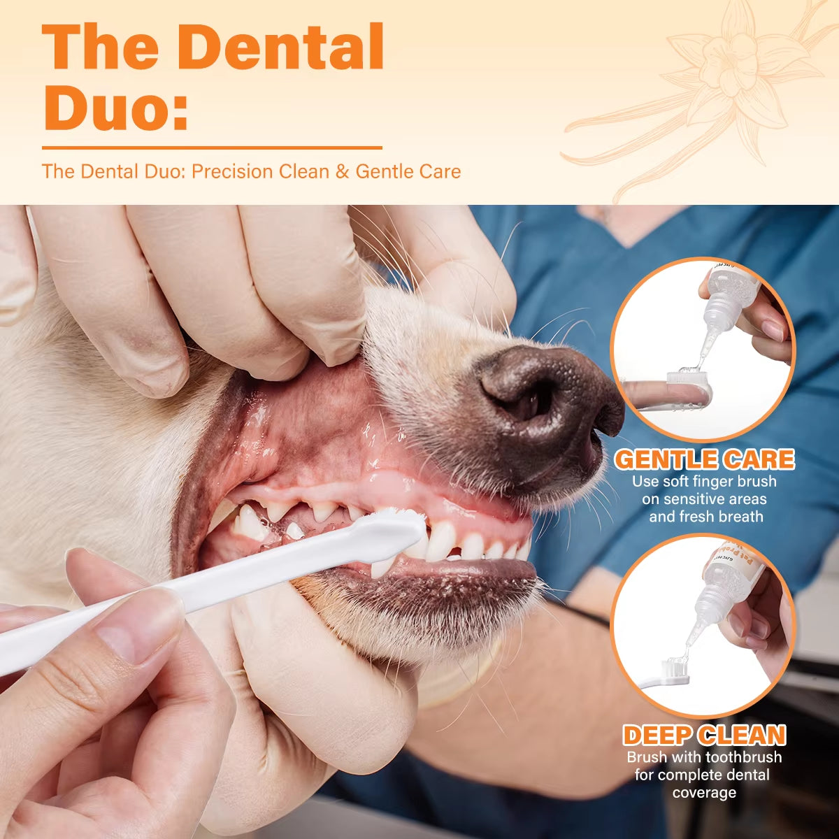 Probiotic Pet Dental Care Kit Toothpaste with Toothbrush Finger Brush Reduce Plaque Tartar Freshen Breath for Dogs Cats