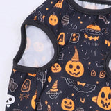 1 PC Halloween Pet Vest. Halloween Night Theme Sleeveless Printed T-Shirt Cat & Dog Parties Style Multiple Sizes Available.