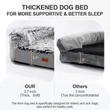 3.7 Inch Thickened Orthopedic Dog Beds for Extra Large Dogs, Supportive Dog Sofa Bed with 28D Egg-Crate Foam, Removable