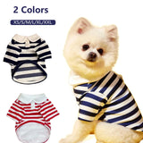Summer Polo Shirt for Dogs Puppy Clothes Bichon Frise Chihuahua Stripe Dog Sweatshirt Dog Cooling Vest for Small and Medium Dogs
