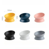 Elevated Cat Bowls Small Dog 15° Tilted Raised Food Feeding Dish Ceramics Stand Feeder for Cats and Puppy 6 Colors