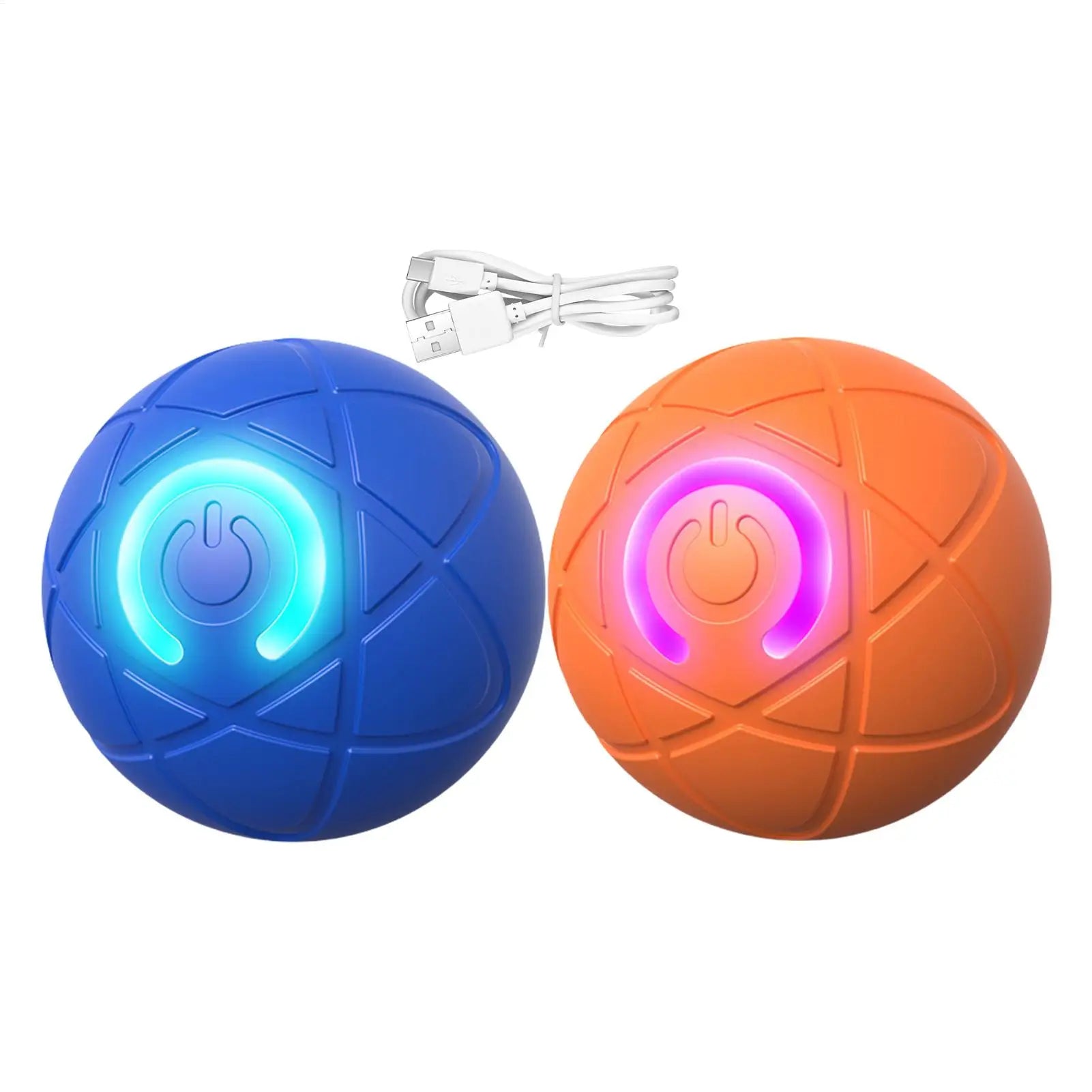 Automatic Rolling Dog Ball Toy Puppy Rocking Toy Smart Interactive Pet Toy Ball with LED Light USB Charging Rolling Chewing Ball