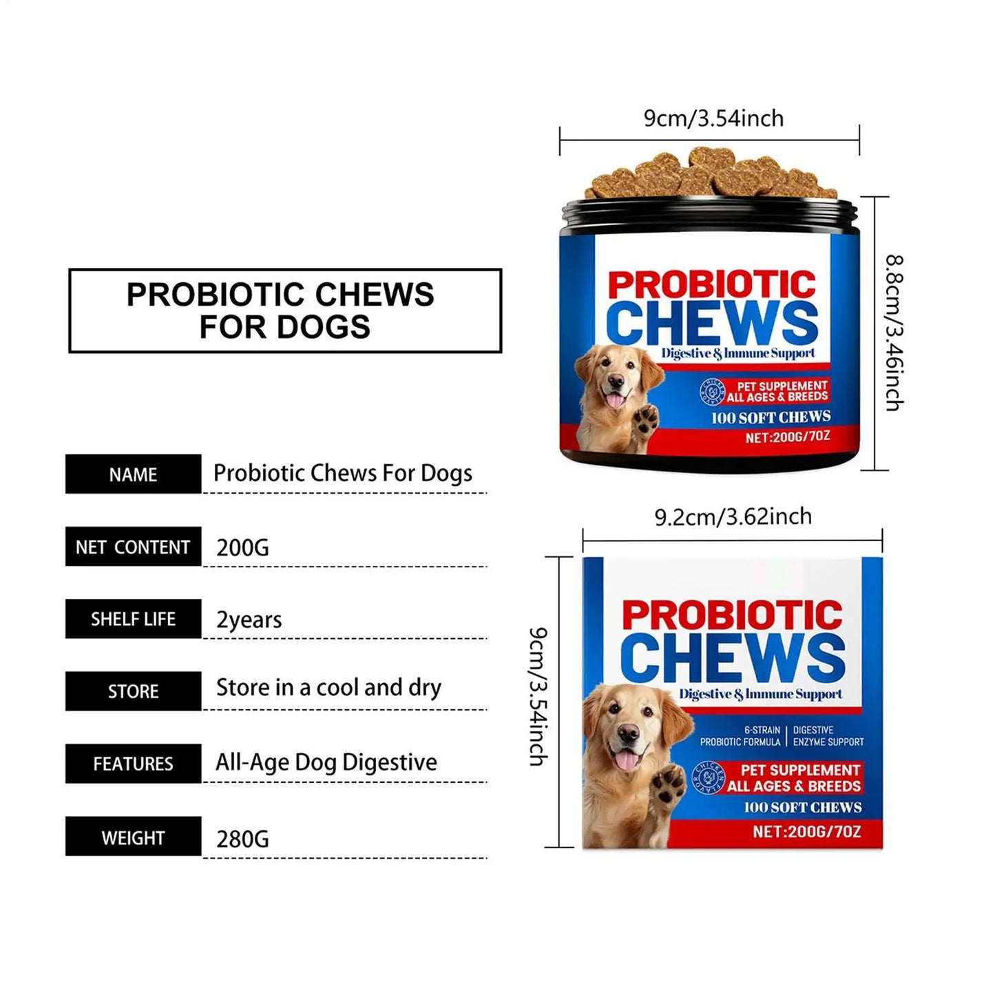 Dog Gut Health Supplement Soft Healthy Treats 200G Small Dog Itchy Skin Relief Tablets for after Meal Seasonal Changes Food