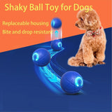 Automatic Rolling Dog Ball Toy Puppy Rocking Toy Smart Interactive Pet Toy Ball with LED Light USB Charging Rolling Chewing Ball