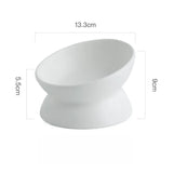 Elevated Cat Bowls Small Dog 15° Tilted Raised Food Feeding Dish Ceramics Stand Feeder for Cats and Puppy 6 Colors