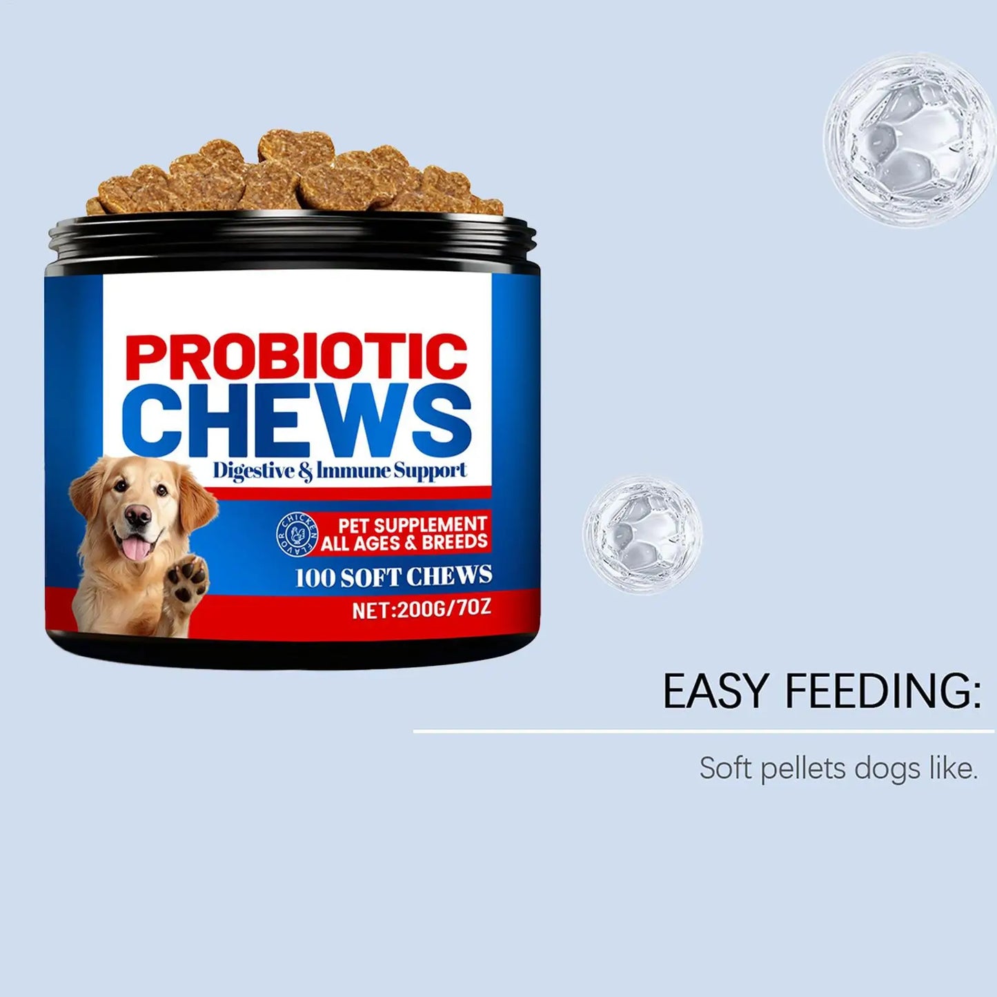 Dog Gut Health Supplement Soft Healthy Treats 200G Small Dog Itchy Skin Relief Tablets for after Meal Seasonal Changes Food