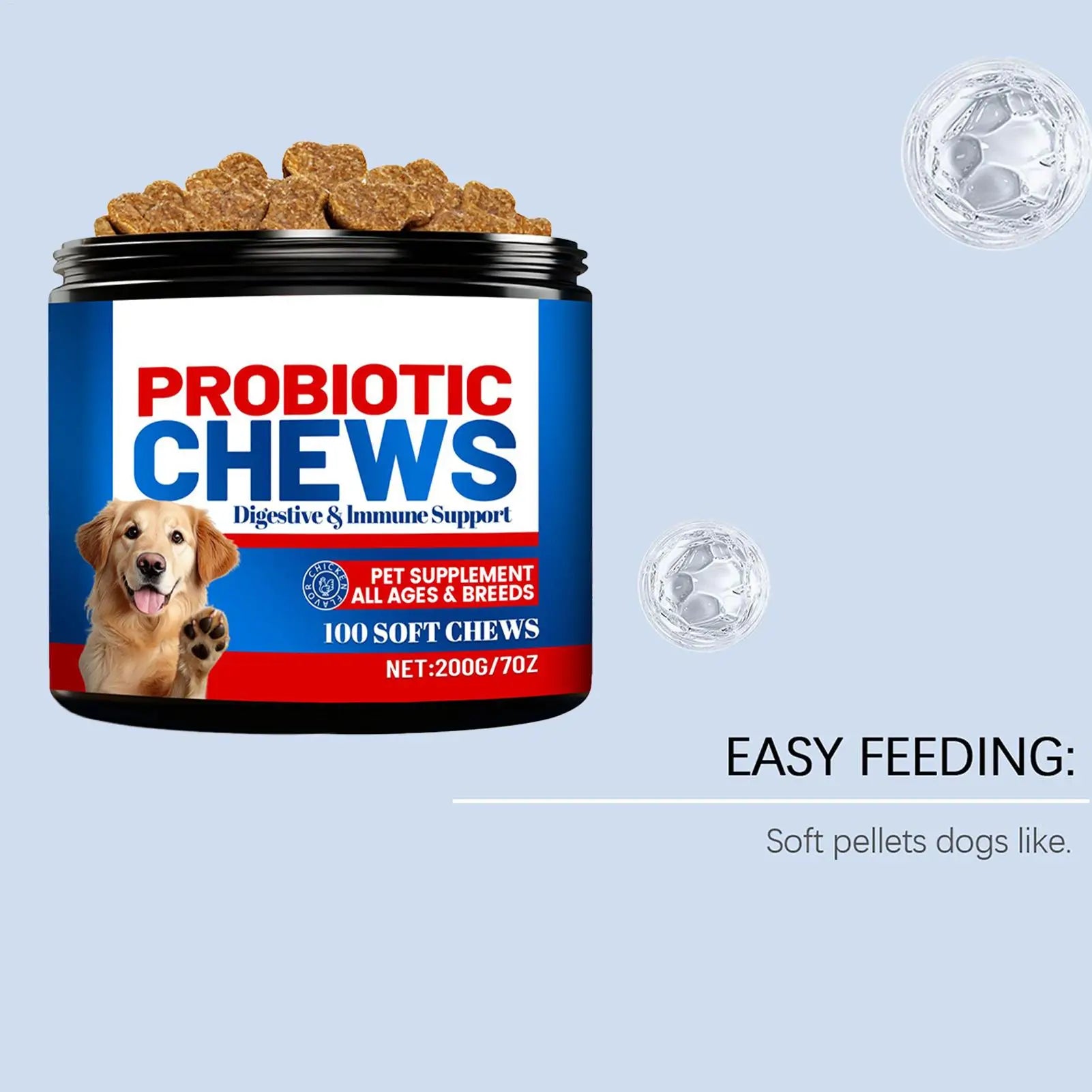 Dog Gut Health Supplement Soft Healthy Treats 200G Small Dog Itchy Skin Relief Tablets for after Meal Seasonal Changes Food