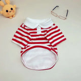 Summer Polo Shirt for Dogs Puppy Clothes Bichon Frise Chihuahua Stripe Dog Sweatshirt Dog Cooling Vest for Small and Medium Dogs