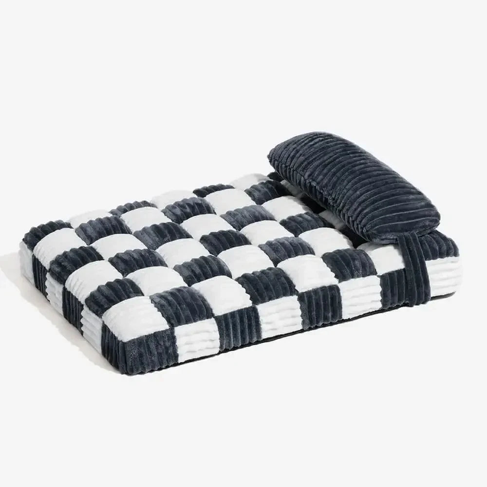 Handmade Plush Square Orthopedic Support with Pillow Large and Small Dog Beds Warm and Soft Dog Comfort Pads Pet Mattresses