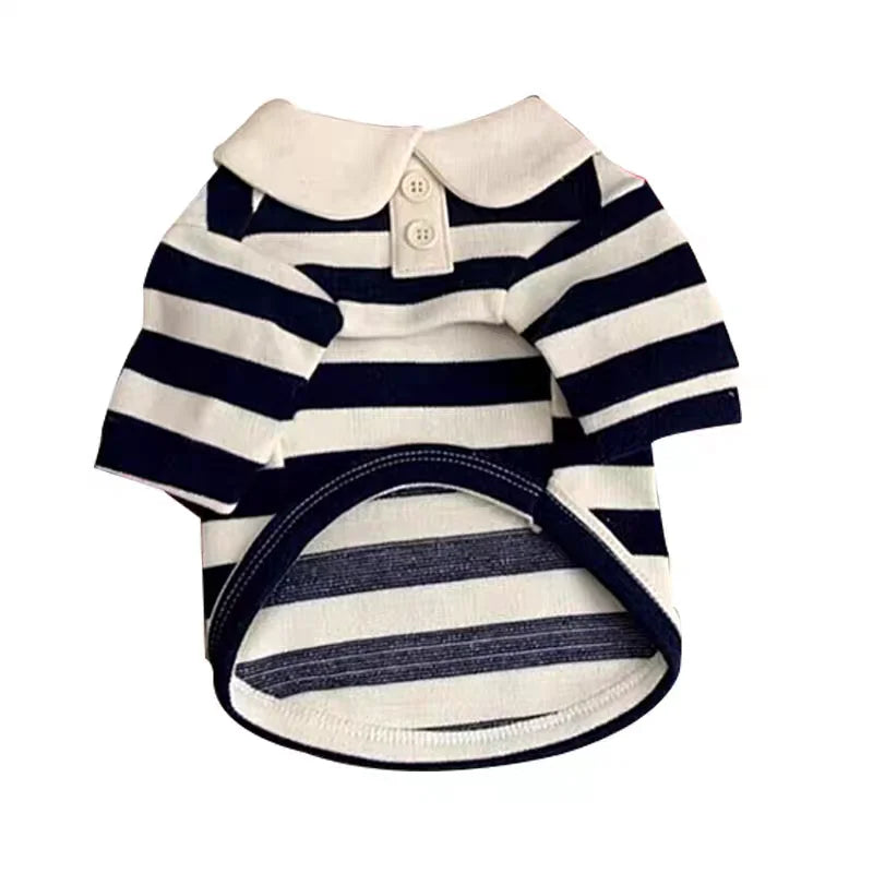 Summer Polo Shirt for Dogs Puppy Clothes Bichon Frise Chihuahua Stripe Dog Sweatshirt Dog Cooling Vest for Small and Medium Dogs