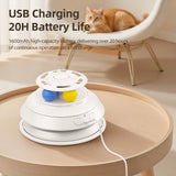 Interactive Hide and Seek Cat Toy with Chasing Feather Fluttering Butterfly Trackballs 3 in 1 Kitten Smart Teaser Cat Toy