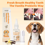 Probiotic Pet Dental Care Kit Toothpaste with Toothbrush Finger Brush Reduce Plaque Tartar Freshen Breath for Dogs Cats